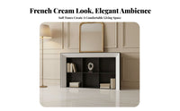 French design Arched Faux Fireplace bookshelf no assembly requiredstanding Display Cabinet Vintage Inspired Storage Furniture Multi-Purpose for Homeowners, Renters, Collectors, Entryway, Hallway, Living Room, Bedroom
