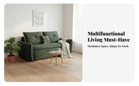 Multi-Functional Pull-out Couch with Storage Convertible Design Pull-out Storage Bed Easy to Convert Sleeper Sofa Fully Washable for Apartment Dwellers, Students, Homeowners, Living Room, Bedroom, Office