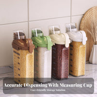 Safe Sealed Grain Dispenser Clear Body Plastic Rice Storage Bin Transparent Design for Kitchen Countertop