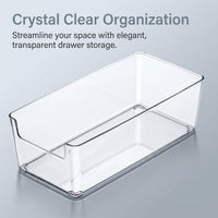 Drawer Organizer with Dividers, Stackable Rectangular Clear Storage Tray, Cosmetics for Office Boxes for Shelves