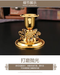 简约复古蜡烛台欧式精美典雅烛台锌合金烛光晚餐桌面装饰摆件批发