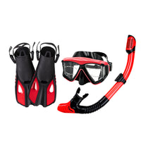 Snorkeling Gear Set Three-Piece Full Dry Snorkel Fins Adult with Optional Prescription Lenses Diving Mask