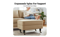 Modern North American design high-rear Armchair plush fabric Upholstery Wheeled high-rear Armchair Caster Front Legs Accent Chair High rear Support for Interior Designers, Homeowners, Readers, Lounge Area, Bedroom, Home Office, perusing corner