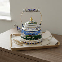 Enamel Milk Tea Pot Easy to Clean Kitchenware Wide Mouth