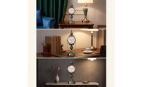 Clock with Pedestal Decorative Quartz for Desk, Living Room