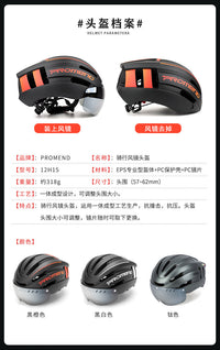PROMEND Cycling Helmet with Magnetic Visor and USB Rechargeable Warning Light