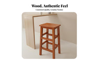 Four-Legged Wooden Stool Space-Saving Unadorned Wooden Seat Easy to Clean