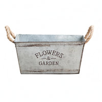 Galvanized Planter Bucket Decorative Plant Container Tabletop