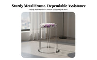 Paw-Print Padded Stool Stackable Dining Chair Faux-Leather pad for Living Room