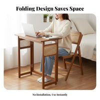 Foldable Desk and Chair Set Space-Saving Computer Table Portable for Study Area