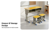 Adjustable Student Desk and Chair Stable School Desk Chair Combo children's Furniture for Students, Teenagers, Training Center, Home, Bedroom