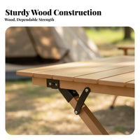 Roll-Top Table with Folding Chairs Foldable Camping Dining Set space-saving Storage
