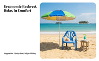 Ergonomic Backrest Low-Back Monobloc Chair Easy to Clean Outdoor Furniture Long-Lasting Patio Seating Weatherproof for Business Owners, Homeowners, Adults, Beach, Poolside, Garden, Balcony