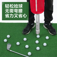 Two-Section Aluminum Tube Golf Ball Retriever with Cloth Bag, Large Capacity, Portable, No Bending