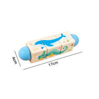 Rotating Block Puzzle Compact Wooden Turning Puzzle Educational Toy for Young Children, Kids, Tabletop, Classroom