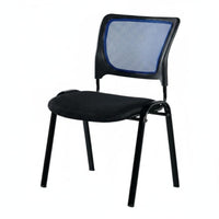 Stackable Mesh Rear Chair Sturdy Frame Seating Furniture Ergonomic Support No Assembly Required for Office Workers, Students