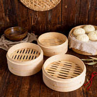 Bamboo Steamer Basket Set for Dim Sum and Dumplings