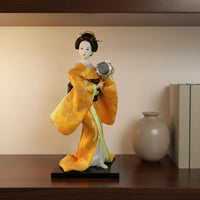 Japanese Geisha Doll Exquisite Details Silk Geisha Statue Handmade for Wedding