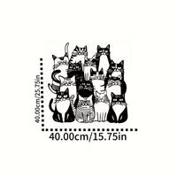 跨境批发现货铁艺壁挂12只可爱的小猫金属剪影工艺品壁挂装饰家居