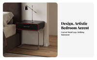 C-Shaped End Table Japanese aesthetic Nightstand Minimalist Design for Small Spaces