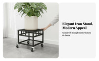 Wheeled Planter carrier unattachedstanding Plant Stand 360° Rotating casters for Entryway