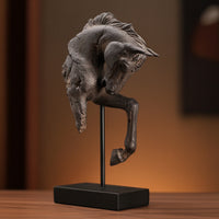Horse Head Sculpture Weathered Equine Head Statue Naturalistic Tabletop Decor for Lobby
