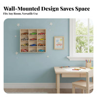 Wooden Toy Car Display Case Particle-Resistant Wall-Mounted Model Car Rack Wall Mounted Display Rack Natural Wood