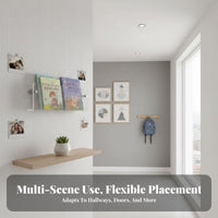 drillcomplimentary Installation Clear surfacemounted shelf Transparent Design Clear surfacemounted shelf Front-Facing Book Display wall surface-mounted storage areaSaving for Children, Collectors, Hallmethod, play area, Nursery, Living Room