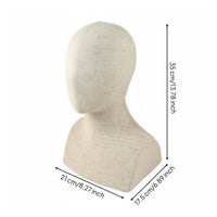 Wood Look Mannequin Head Lightweight Fiberglass Male Mannequin Head Long-Lasting