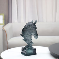 现代简约透明树脂马头雕塑工艺品摆件客厅书房玄关样板房家居饰品