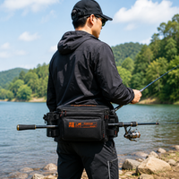 Waterproof Fishing Bag Nylon Waist Bag Compatible with Bass Fishing and Rock Fishing Multi-Functional Shoulder Bag