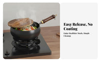 Handmade Iron Wok Space-Saving Size Small Iron Wok Small Stir-Fry Pan Fast Heating Single Serving Cooking Pot Multi-Functional