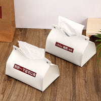 Wholesale Tissue Box Cover with Text Design, Leather, Embedded, Modern Minimalist
