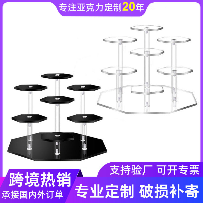 Acrylic Display Stand Trapezoidal Step Rack for Figures, Blind Boxes, Jewelry, Cosmetics