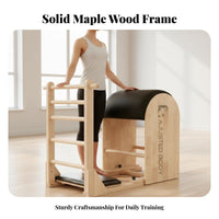 Core Stability Training Pilates Ladder Barrel Sturdy and Long-Lasting Maple Wood Ladder Barrel Full-Body Engagement Home Pilates Machine Non-Slip for Beginners, Homemakers, Away Ice Workers, Gym, Stretching