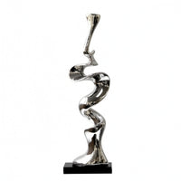 Abstract Resin Statue Reflective Abstract Sculpture Smooth Surface Decorative Sculpture for Living Room Display