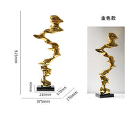 现代简约轻奢玻璃钢电镀艺术摆件酒店大厅入户玄关电视柜旁雕塑品