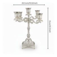 Candelabra with Five Cups Embossed Tabletop Candle Holder Vintage for Banquets