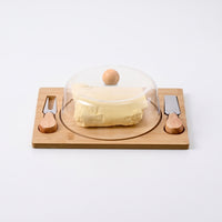 Rectangular Bamboo Butter Dish Countertop Butter Dish with Cover for Breakfast, Fridge Storage