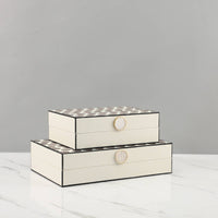 Dot Storage Box Rectangular Storage Box with Lid Compact Lidded Container for Home Decor