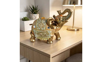 Elephant Figurine with Raised Trunk Detailed Decorative Elephant Collectible for Display Shelf