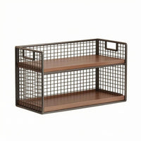 2-Tier Rack Compact 2 Tier Storage Shelf Vertical Metal Wire Shelf