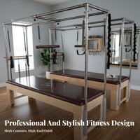 Pilates Luxury Table Maple Wood Frame Luxury Overhead Rig Training Table Grade Pilates Ladder Barrel for Core Training