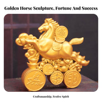 Rotatable Design Horse on Coin Wheels Sculpture Great Gift Idea Good Luck Horse Figurine Exquisite Workmanship for Office, Entryway, Desktop