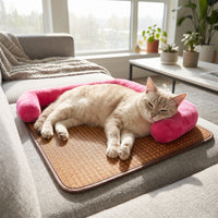 Pet Cooling Mat for Cats and Small Dogs, Summer Breathable Ice Silk Pad for Kennels and Beds