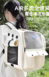 厂家直供猫包外出便携大容量宠物包双肩透明四季通用狗狗包猫咪包
