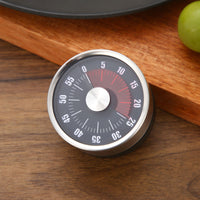 Analoger Countdown-timer Mechanical Timer Device Magnetic Kitchen Clock Stainless Steel Construction Visual Alarm Feature Suitable for Cooking Study Beauty
