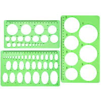 Circle Template Set Multi-Piece Green Plastic Drawing Stencil Ruler