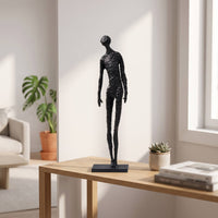 Abstract Human Figure Sculpture Textured Figurine Slim for Office, Entryway