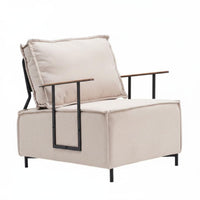 Cushisingled latticeFrame Armchair Italian Inspired Metal Frame Suspended Chair Comfortable Cushioning Additional Roomy